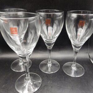 4 Luigi Bormioli Rocco 8oz Michelangelo Wine Glasses/ Etched Foot